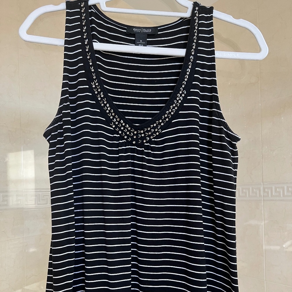 White house Black market top with decorative stud trim